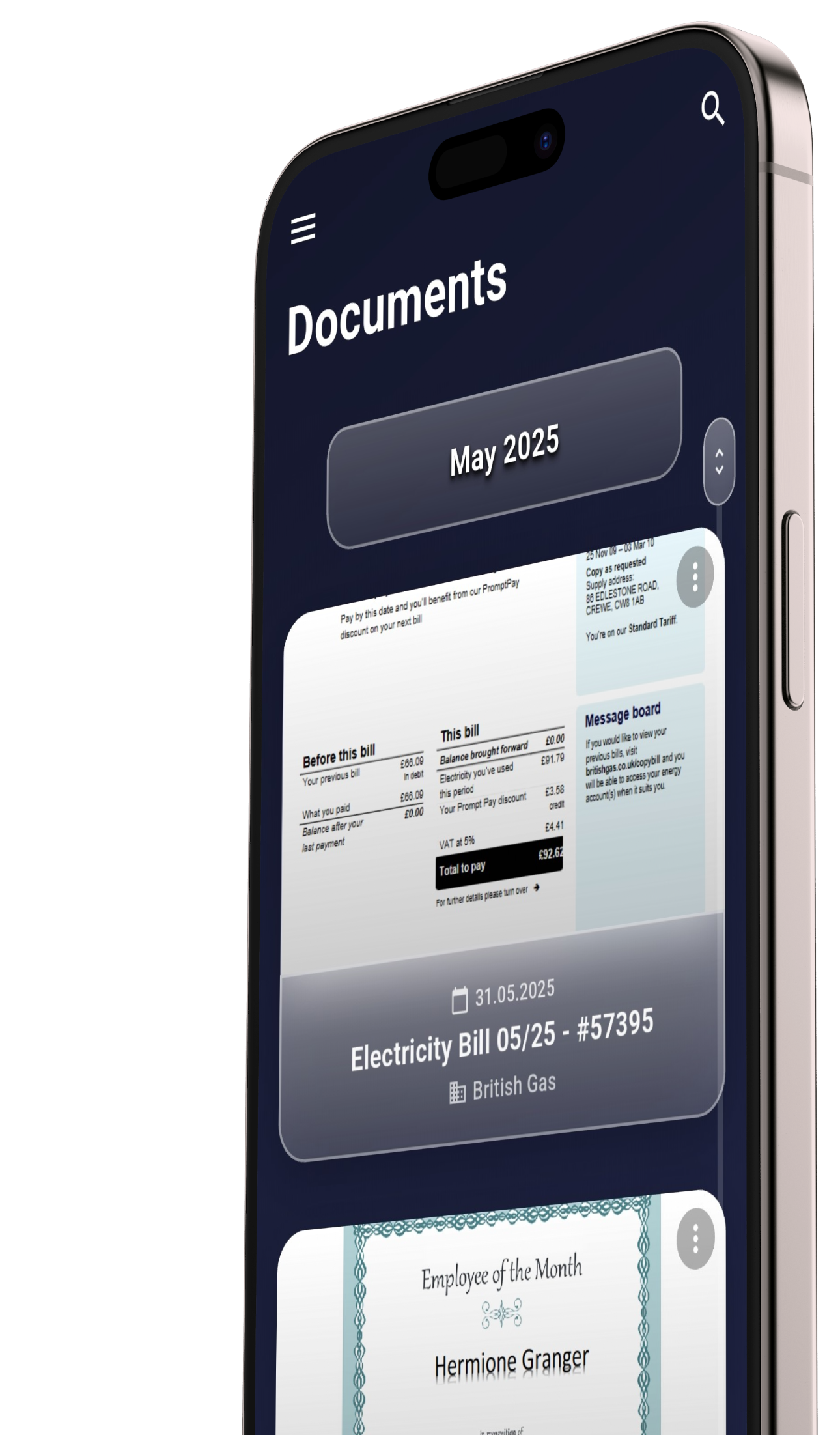 A document with features highlighted