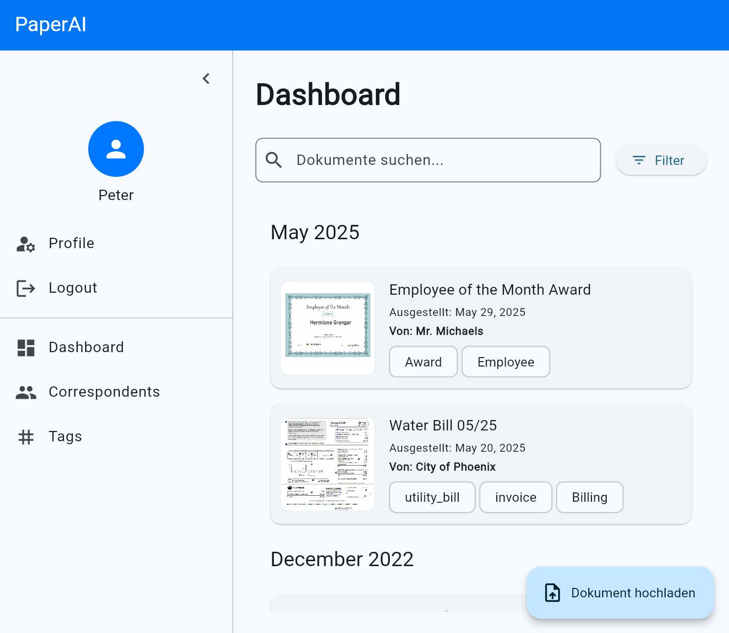 PaperAI Web Interface